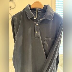 J.Crew Long Sleeve Polo Shirt Men’s Large Gray Broken-In Soft Cotton